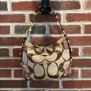 Coach Carly Signature Monogram Bag - Gold Hardware